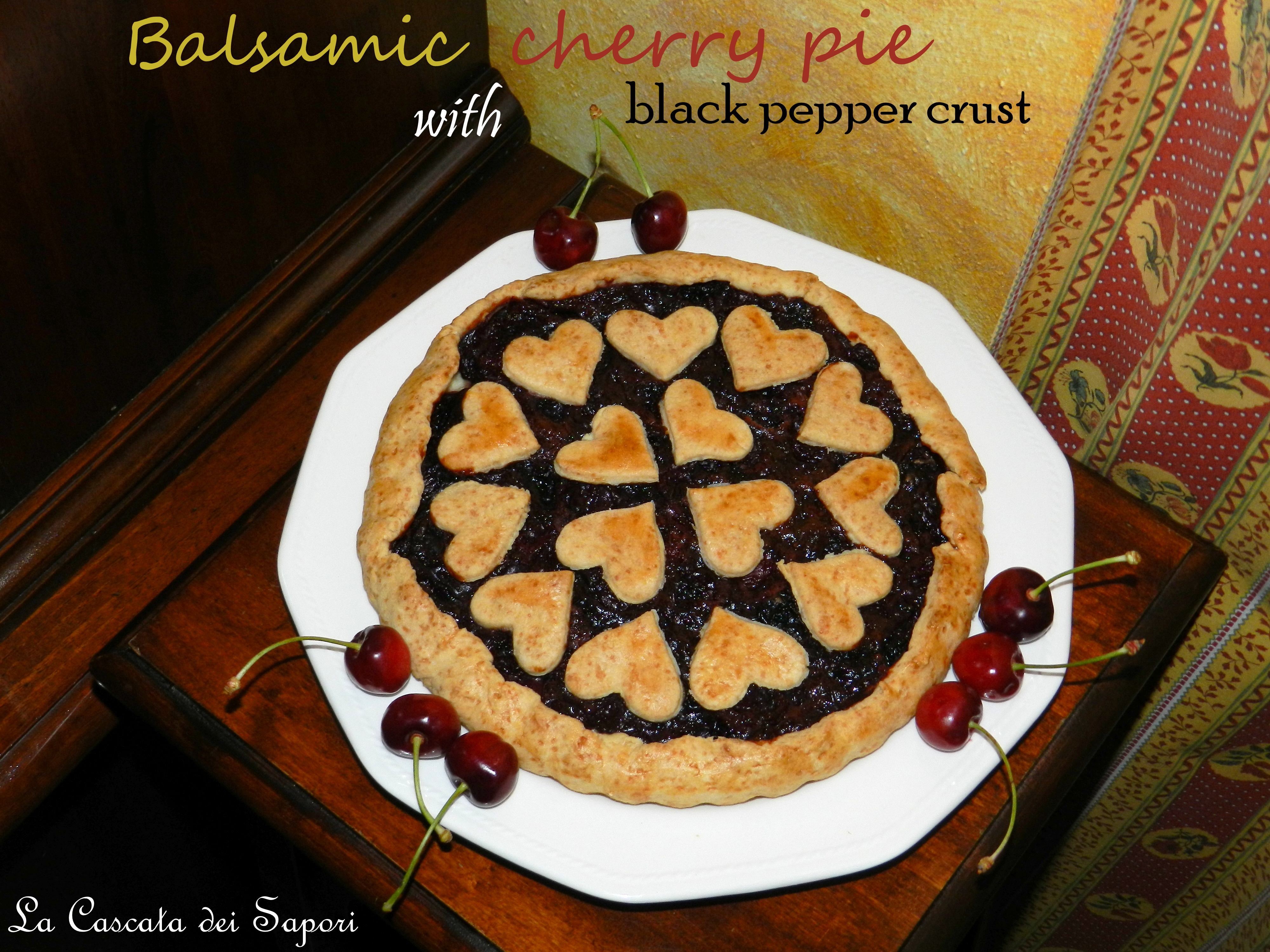 Balsamic cherry pie with black pepper crust