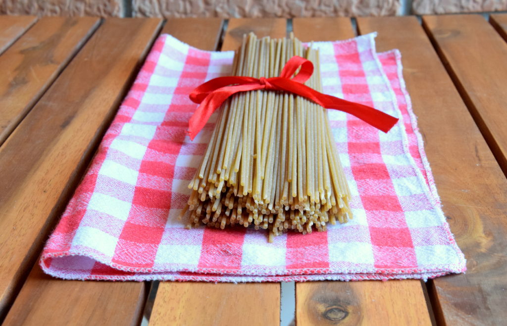 Spaghetti integrali con pomodorini gratinati al forno