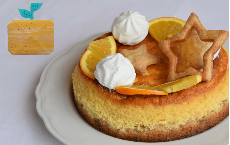Cheesecake cotta all’arancia. Ricetta per riciclare il Panettone avanzato