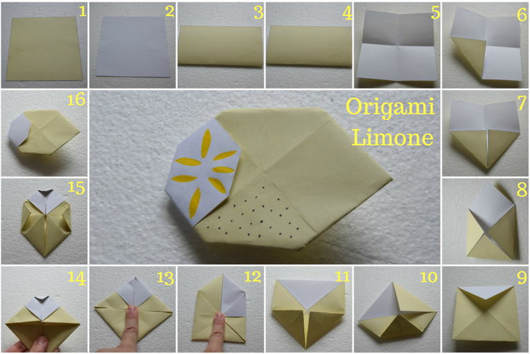Come realizzare il limone con la carta. Origami di Frutta Facili 