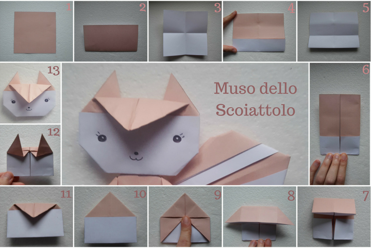 Come realizzare lo scoiattolo con la carta. Origami di Animali Facili