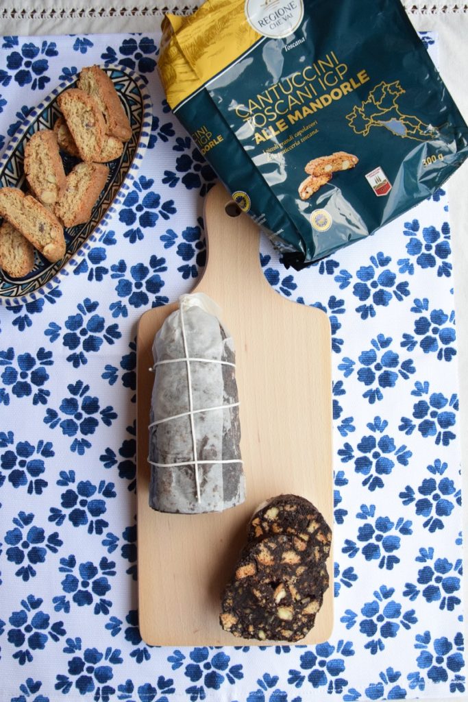 Salame al Cioccolato con Cantucci toscani IGP alle mandorle