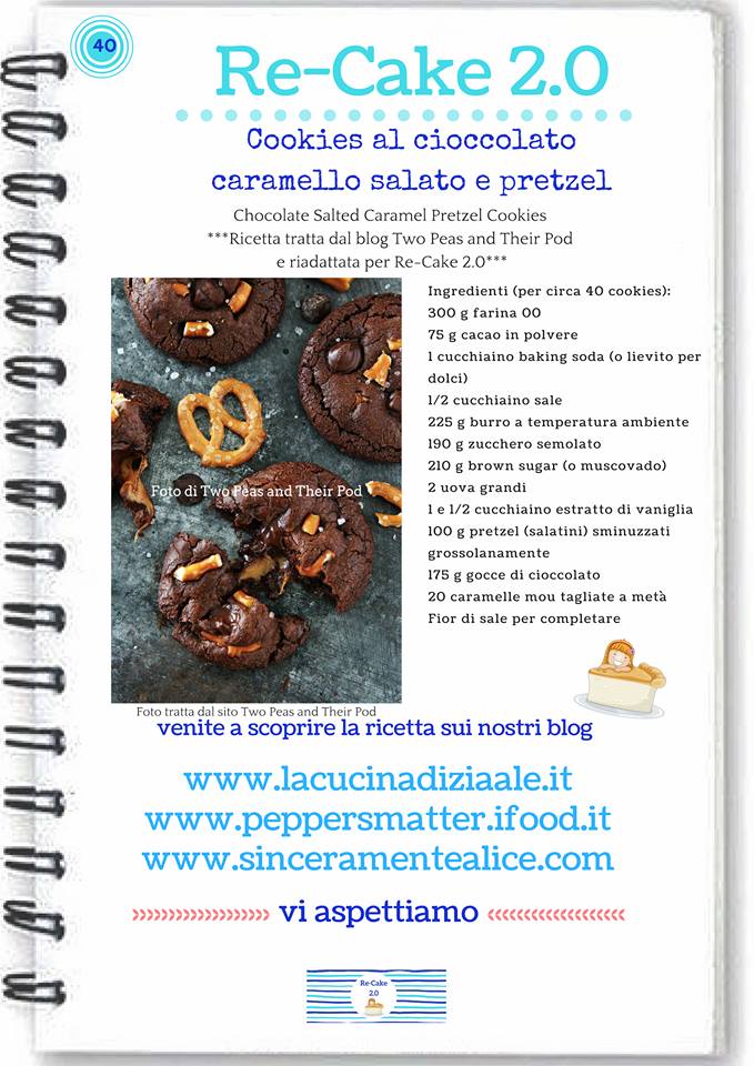 Cookies al Cioccolato, Caramello salato e Pretzel RE-CAKE 2.0
